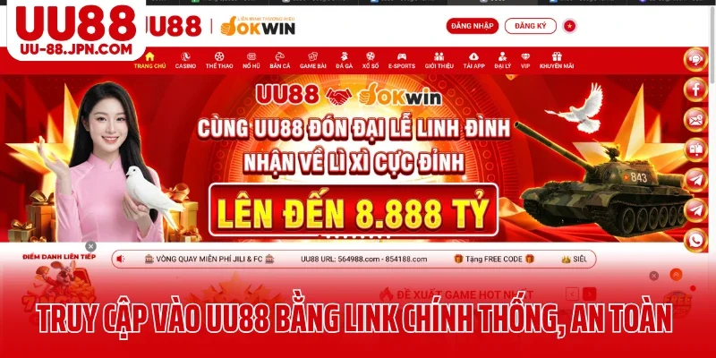 Truy cập vào UU88 bằng link chính thống, an toàn